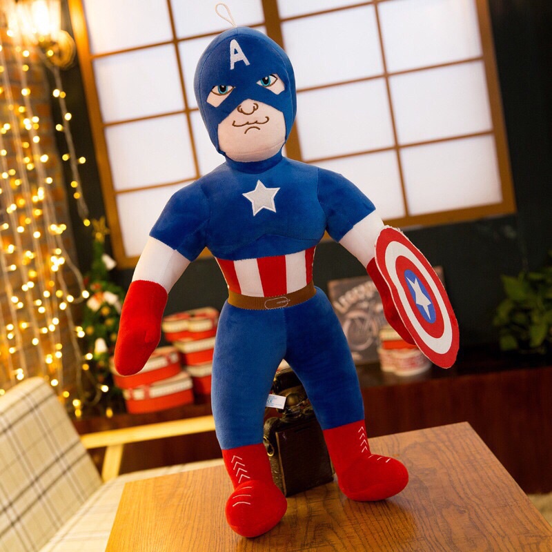 Thú Bông ĐỘI TRƯỞNG MỸ 65cm - CAPTAIN AMERICA - Lông Nhung Mịn - Xịn Xò