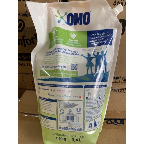 Nước giặt OMO Matic cho quần áo bé yêu túi 3,6kg ( mầu trắng )