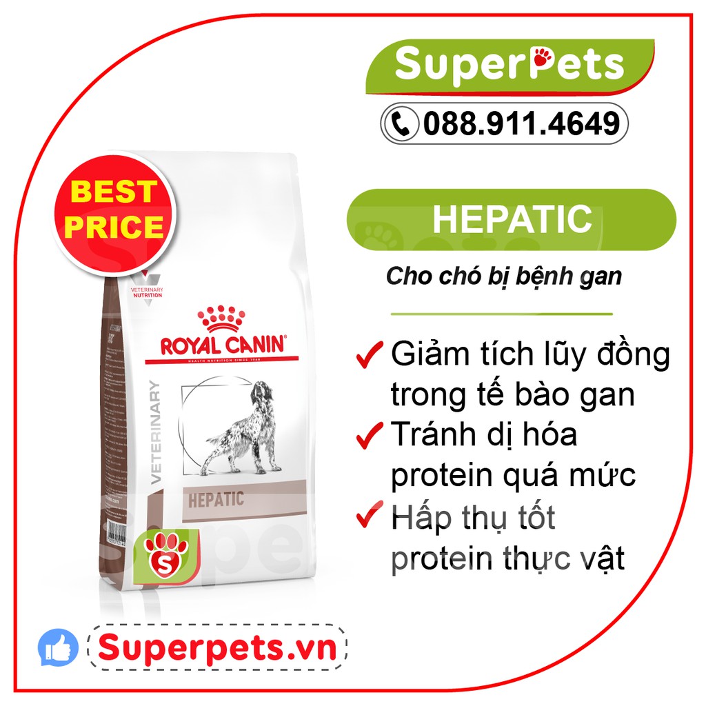 Hạt Khô Royal Canin HEPATIC CANINE 1.5 KG Hổ Trợ Chó Gặp Vấn Đề Về Gan SUPERPETS VIỆT NAM