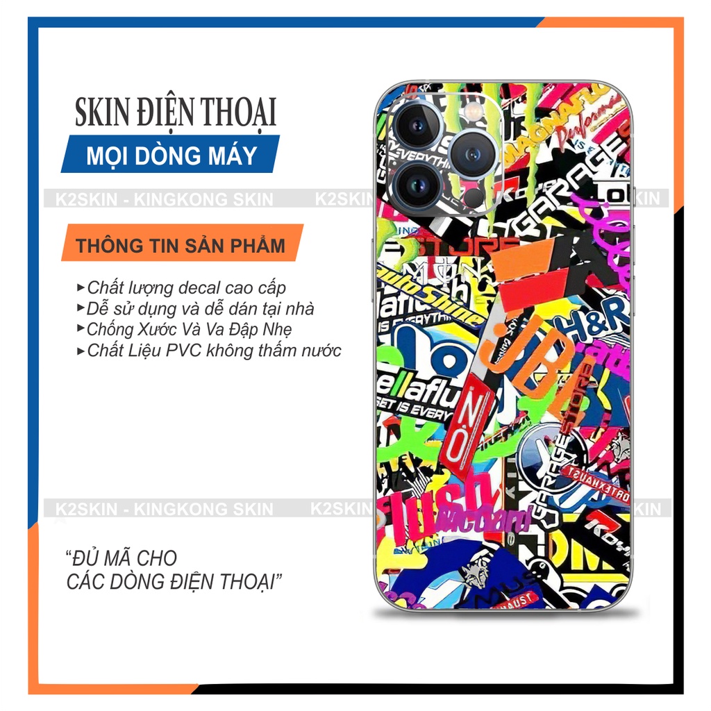 Miếng dán Skin cho Android và  Iphone 6/7/8/x/xs/11/12pro/13promax/13/13pro ( Mã skin 158)
