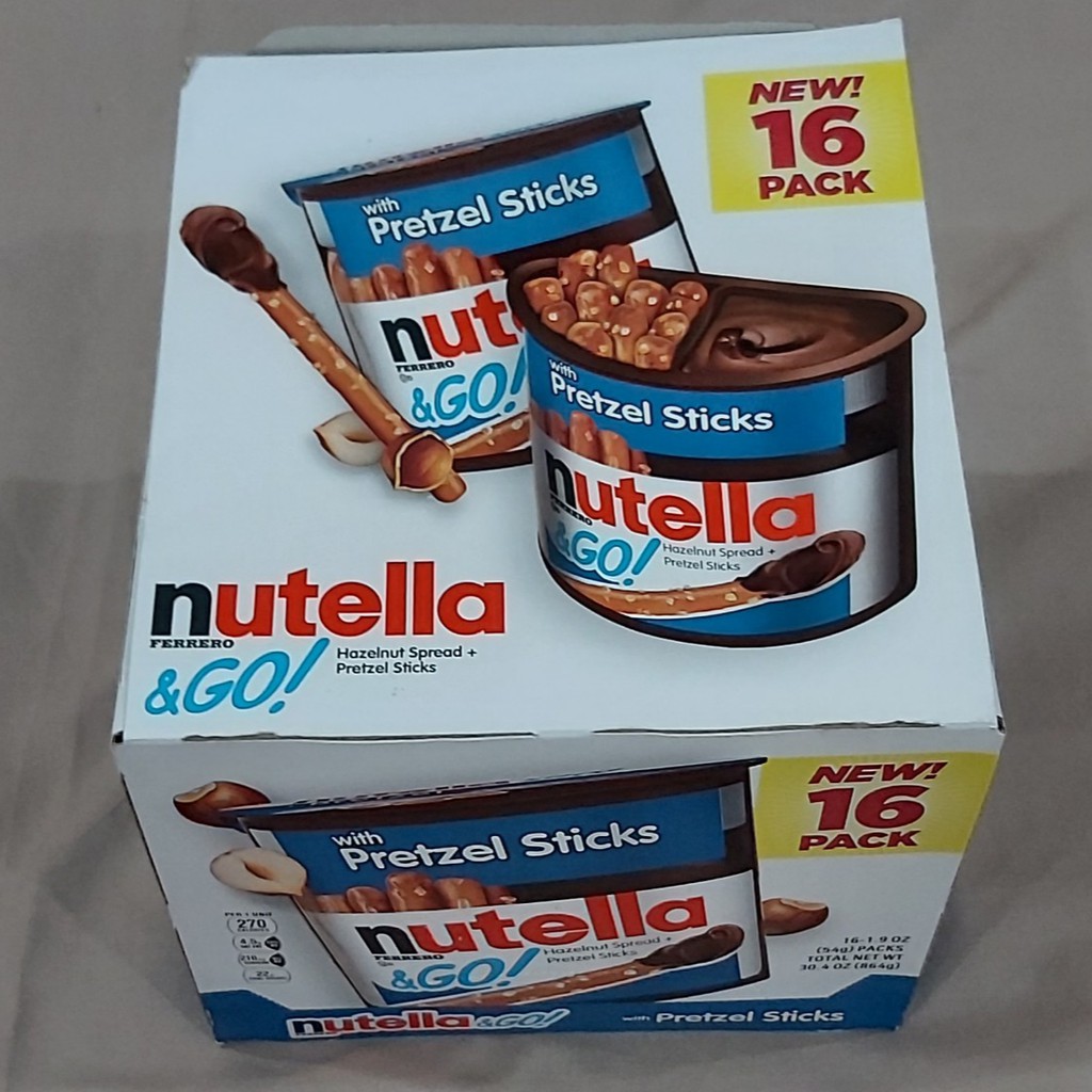 Bánh quy chấm socola Nutella & Go Mỹ (Pretzel Sticks New) - Date T8/2021