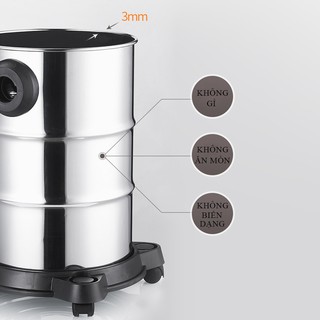 Máy hút bụi công nghiệp, máy hút bụi gia đình công suất lớn 1200W dung tích 15L, 3 chế độ hút khô hút ướt thổi