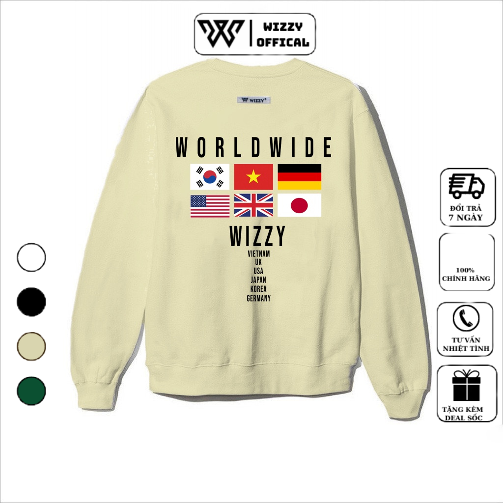 Áo sweater nam tay dài, áo thu đông nam chất nỉ Hàn Quốc cổ tròn in world wide phong cách mã STW12