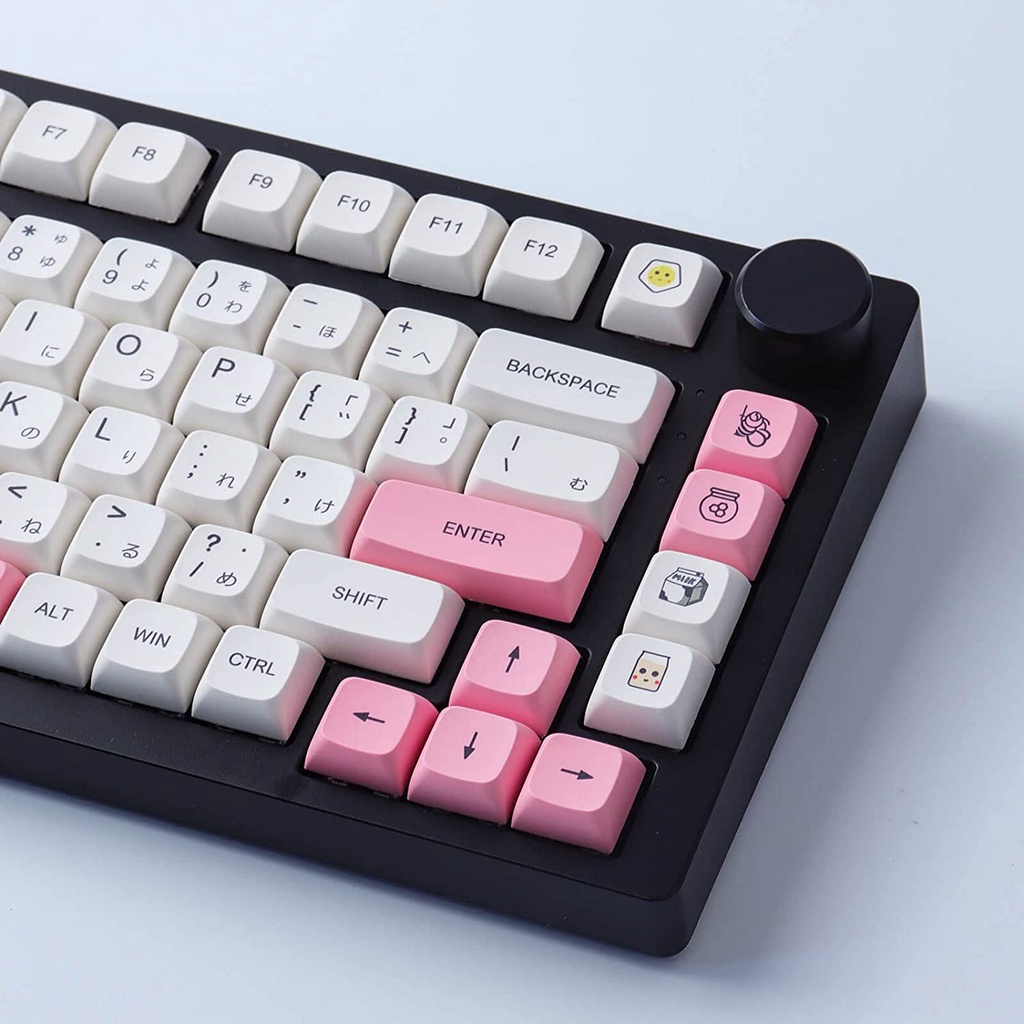 GMK Strawberry Milk Cake Keycaps 137 Phím PBT Thuốc nhuộm-Thăng hoa Keycaps XDA Hồ sơ Nhật Bản Keycaps cho Cherry Gateron MX Công tắc bàn phím cơ