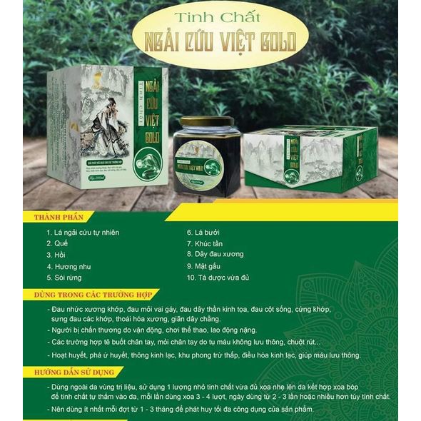Tinh dầu ngải cứu việt gold 200ml - Dùng xoa bóp và bó thuốc cho người đau thoái hóa, gai cột sống