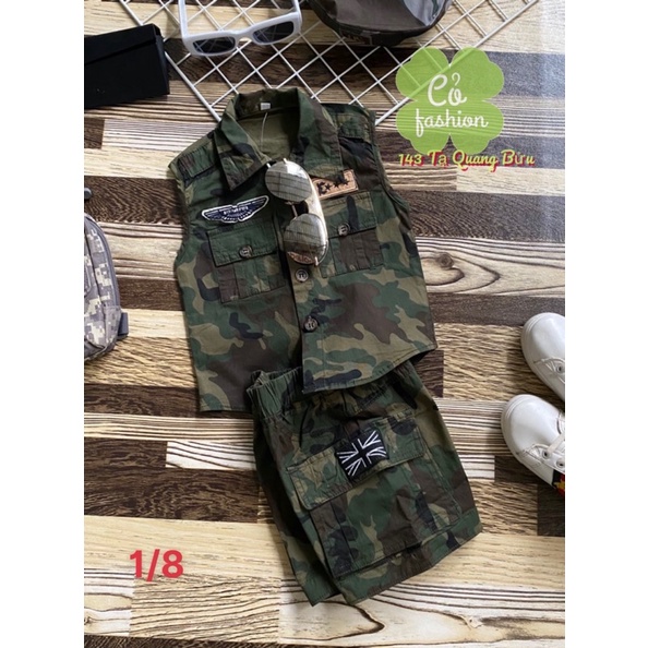 Bộ rằn ri cộc tay và sát nách cho bé trai bé gái siêu cool ngầu 1-8 tuổi