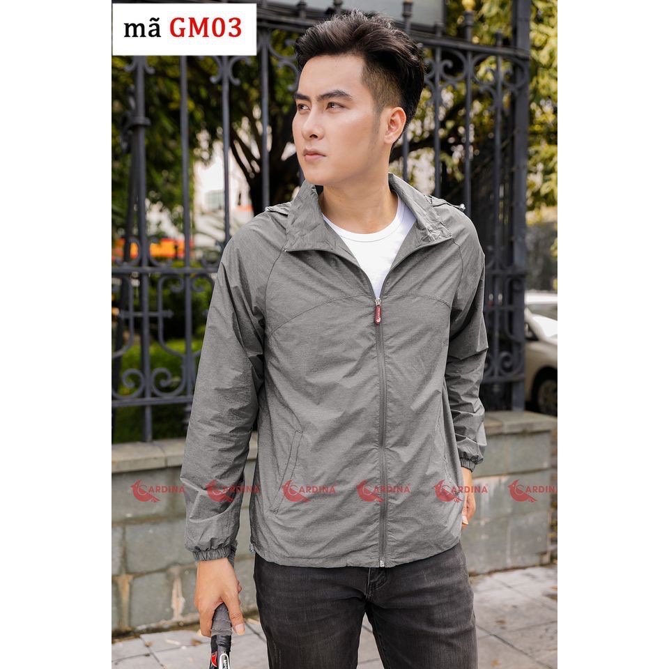 Áo Khoác Nam 𝐂𝐀𝐑𝐃𝐈𝐍𝐀 Chất Gió Xước 2 Lớp Lót Lưới Cao Cấp Siêu Nhẹ Cản Gió Cản Bụi Chống Nước GM.