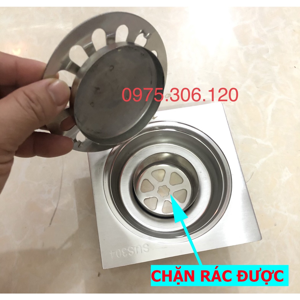 [HỐ GA DÀY] Phễu thoát sàn lược rác Hố Ga Thoát Nước Sàn Bằng 100% INOX 304 HG4 chống hôi