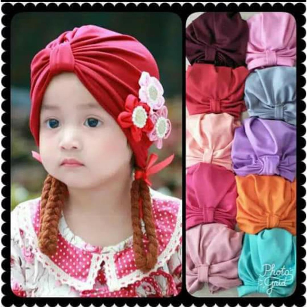 Dễ Thương Khăn Turban Turban Thắt Bím Cho Bé