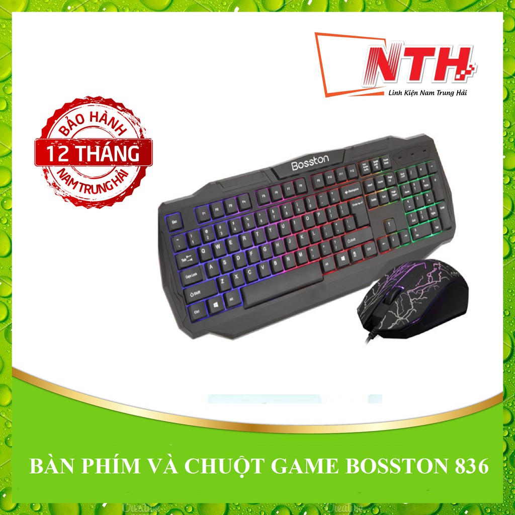 BÀN PHÍM VÀ CHUỘT GAME BOSSTON 836 | BigBuy360 - bigbuy360.vn
