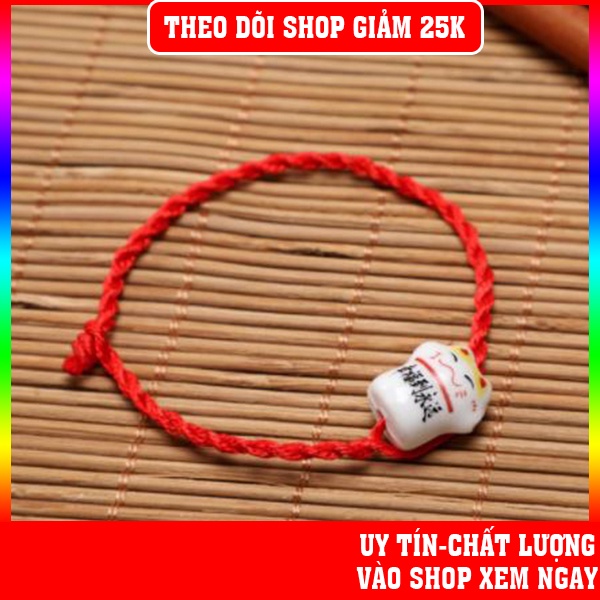 Vòng tay chỉ đỏ may mắn mèo