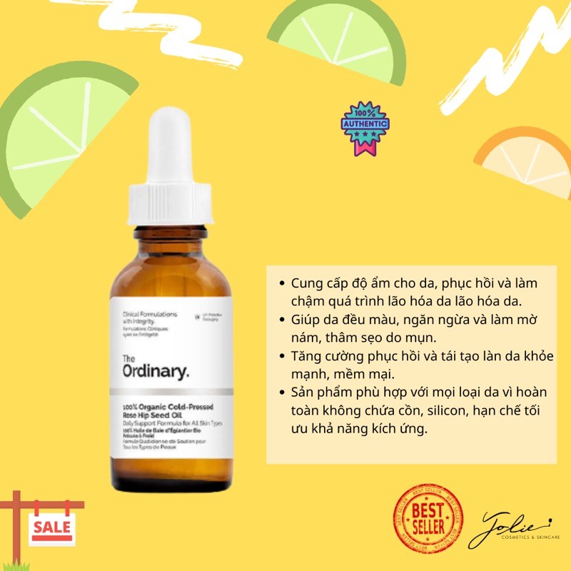 THE ORDINARY - Tinh dầu dưỡng tầm xuân hữu cơ (100% Organic Cold-Pressed Rose Hip Seed Oil)