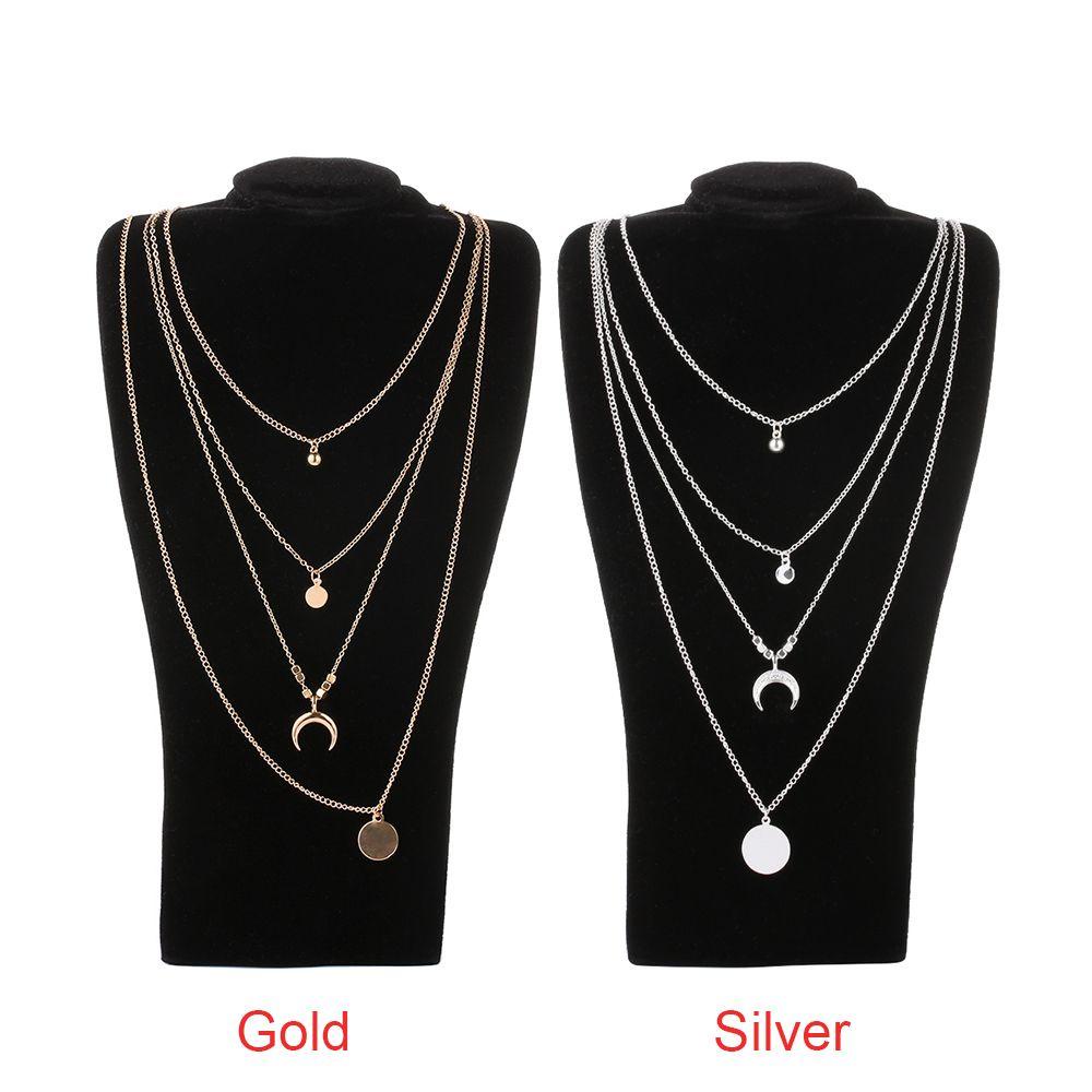 Vòng Cổ Choker Nhiều Lớp Đính Sừng Phong Cách Bohemian