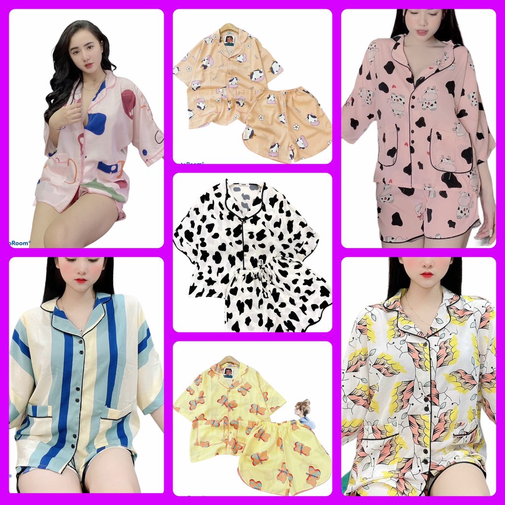 Bộ ngủ nữ -  Đồ bộ nữ Pijama cánh dơi, chất lụa mango, vải mịn mát MRT MS01