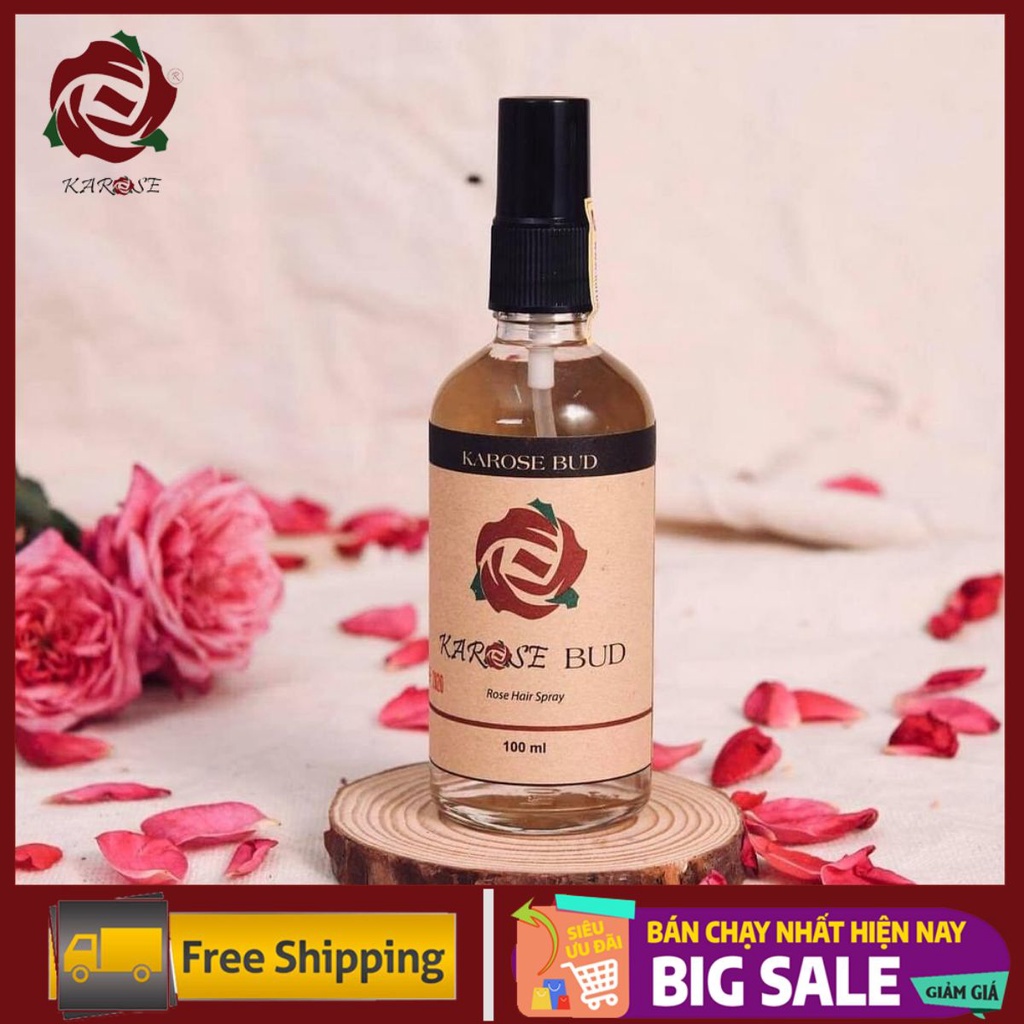 Xịt dưỡng tóc hoa hồng Karose Bud 100ml