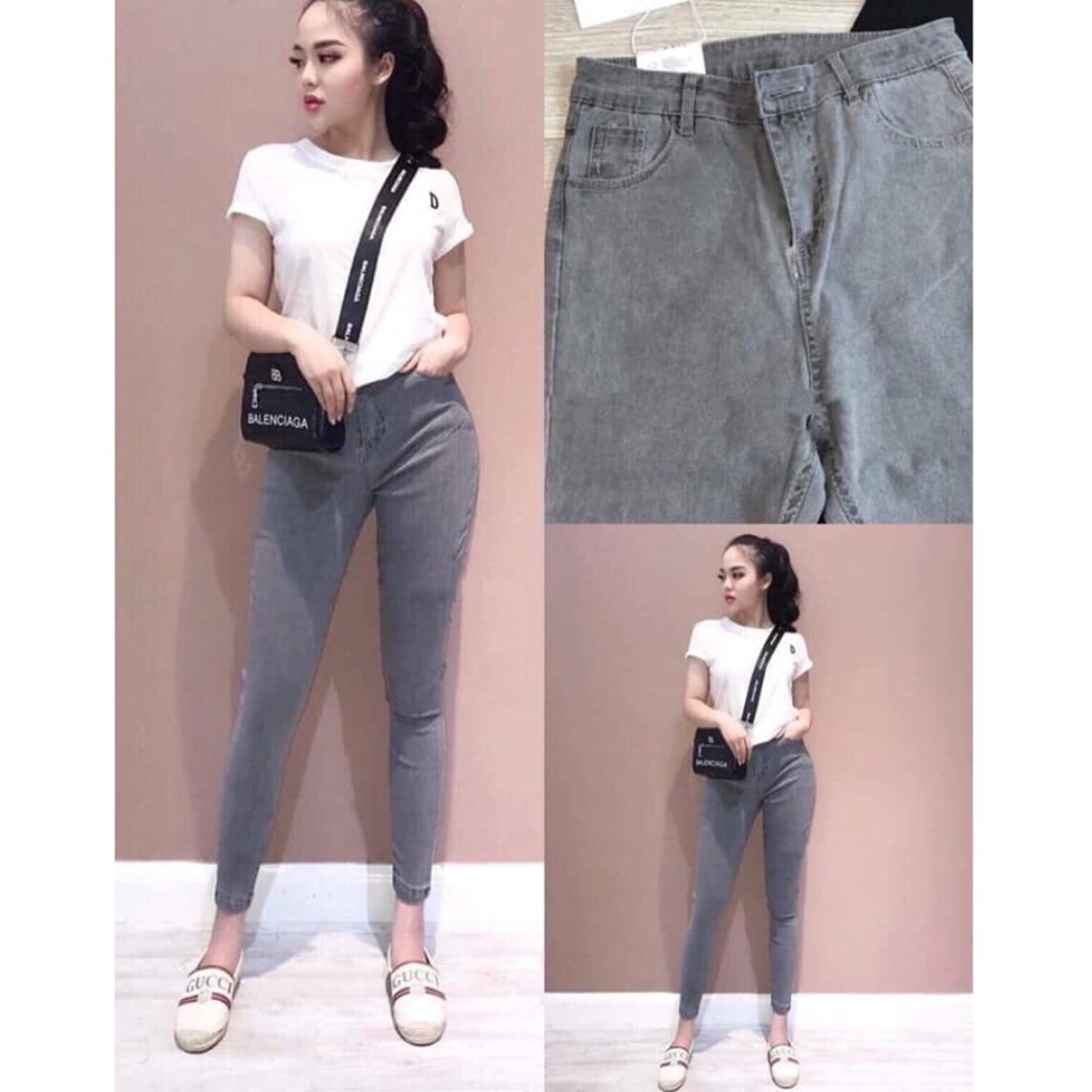 quần bò giấy nữ chất mát mịn mền như gấy có nhiều mau cạp cao quần jean co giãn