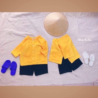 Áo bà ba lụa cho bé ##tặng kèm tuban