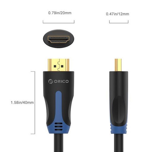 Cáp HDMI dài 8m ORICO HM14-80-BK đầu mạ vàng chất lượng cao 4K - Hàng chính hãng