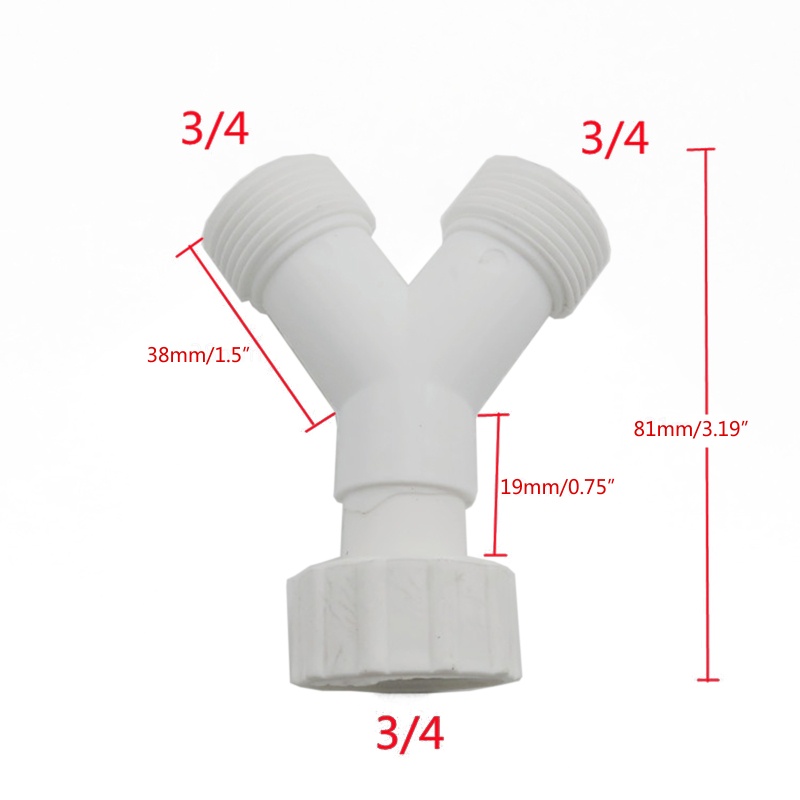 Đầu Nối Chia Ống Nước 3 Cổng 3 / 4 '' Hình Chữ Y Tiện Dụng
