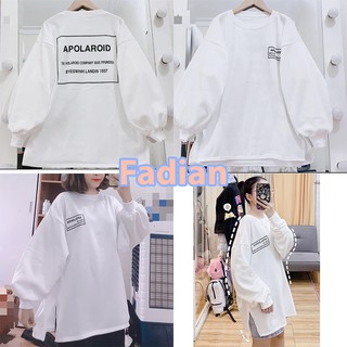 Áo khoác Nỉ Unisex nam nữ kiểu dáng Sweater in chữ APOLAROID sẻ tà form rộng chất nỉ bông mềm mịn phong cách Ulzzang