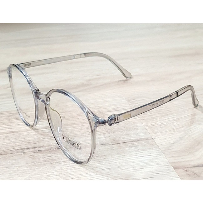 Mắt Kính Gọng Dẻo Phom Tròn Xinh Xắn Màu Xám Kích Thước 1 Tròng 4,8x4cm Tròng Kính Không Độ Thời Trang Chiều Ngang 13cm