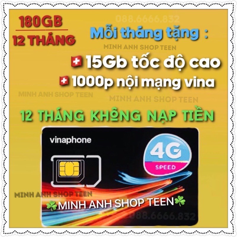 SIM VINA VÀO MẠNG 12 THÁNG KHÔNG NẠP TIỀN ( 60gb-180Gb-360gb- 840Gb)