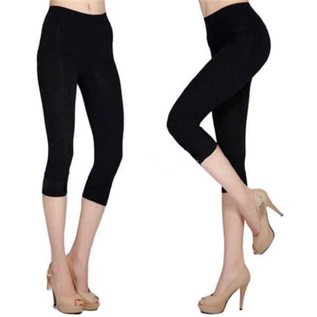 Quần Legging lửng nữ, Quần Biker BIG SIZE dáng ôm tập gym nâng mông COTTON co dãn siêu tốt Q3A01