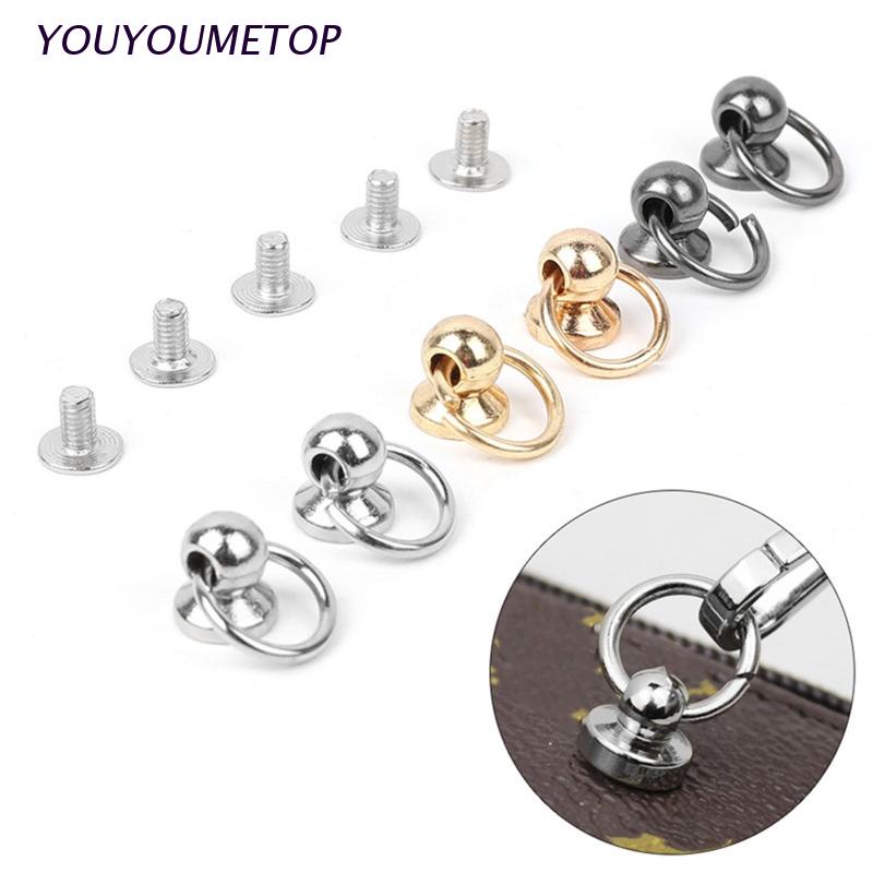 Set 10 đầu đinh tán đầu tròn bằng kim loại dùng làm đồ da handmade DIY