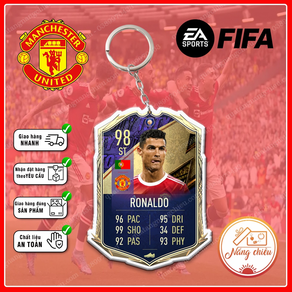 Móc khóa C.Ronaldo, thẻ cầu thủ bóng đá ☘️Quà Tặng Nắng Chiều☘️