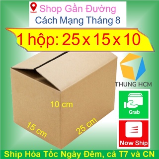 Hộp carton 25x15x10 hộp giấy gói hàng thunghcm H13