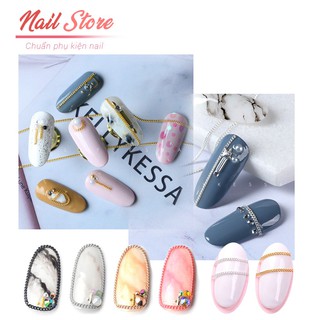 Phụ kiện 6 sợi xích trang trí móng nhiều màu - Carton Nail