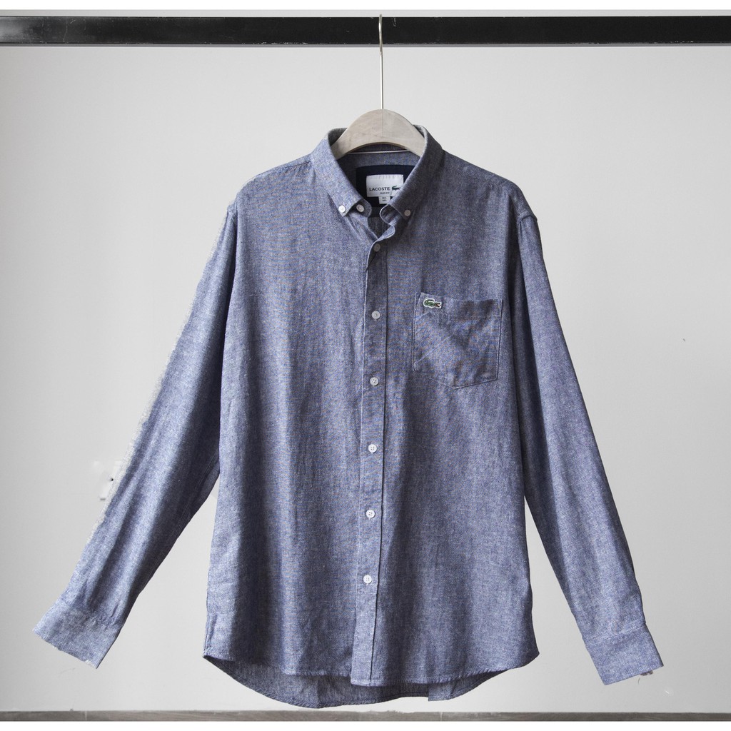 Áo sơ mi nam cổ bẻ dài tay chất vải đũi cao cấp