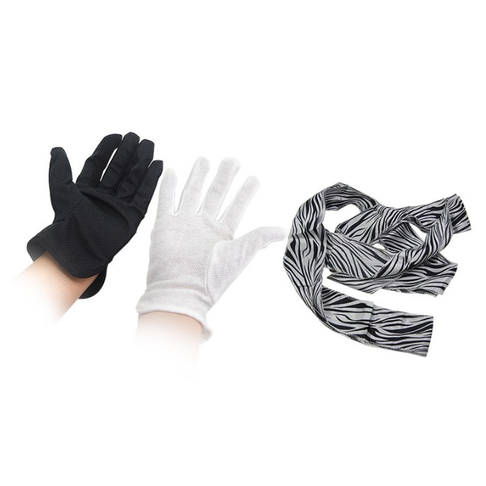 Ảo thuật găng tay hóa khăn dài loại tốt bao tay vải xịn dày không lộ khăn bên trong