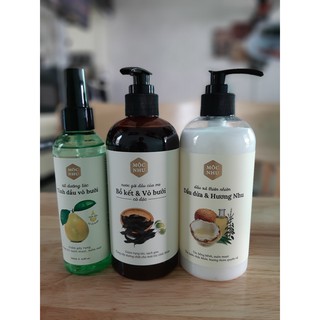 ✔️Mộc Nhu✔️ Nước Gội Bồ Kết + Tinh Dầu Vỏ Bưởi + Dầu Xả Dầu Dừa - Bộ chăm sóc tóc toàn diện