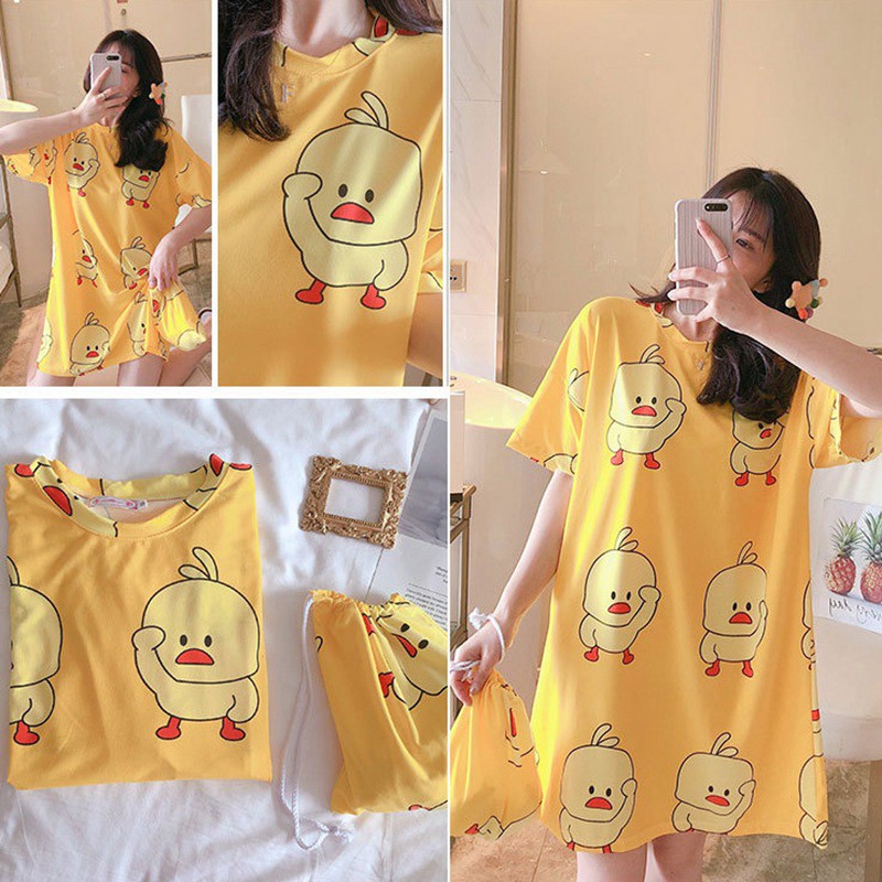 Summer New Women Short-sleeved Nightdress ,Summer Spring And Autumn Thin Section Loose Home Service Long Pajamas | BigBuy360 - bigbuy360.vn