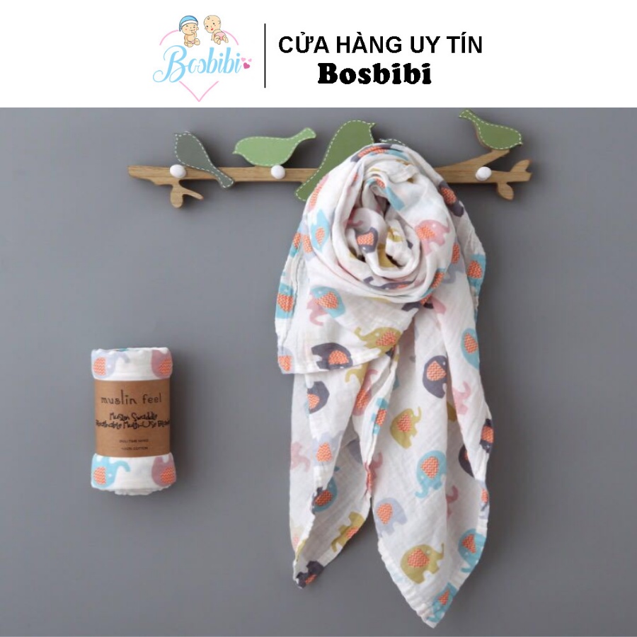 Khăn xô tắm sợi tre Muslin Swaddle 100% cotton an toàn tuyệt đối cho làn da bé