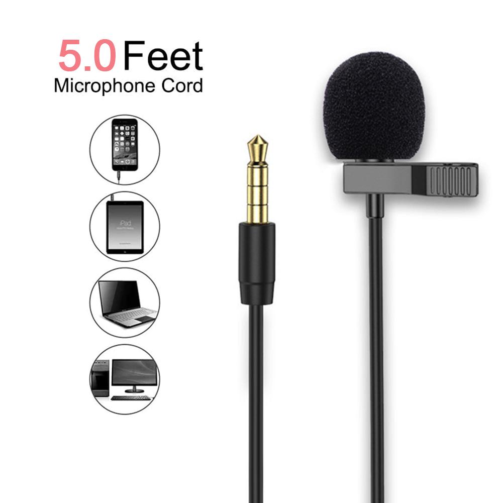 3.5 mm Bộ ngưng tụ micrô cầm tay nhỏ 3,5 mm Micrô kẹp trên ve áo Micrô có dây cho điện thoại cho máy tính xách tay