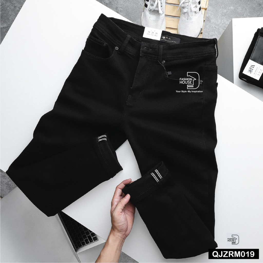 Quần jean nam đen quần bò nam đẹp quần jean nam chất bò co giãn quần jean nam cao cấp slimfit The Fashion House M019 | BigBuy360 - bigbuy360.vn