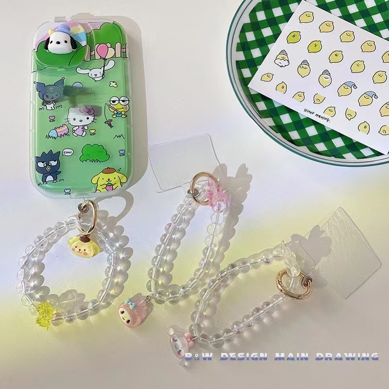 Dây Đeo Điện Thoại Dạng Chuỗi Hạt Sanrio Thông Dụng Thời Trang kpop