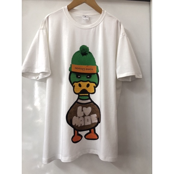 Áo thun tay lỡ Vịt xanh LV siêu hot form Nam Nữ Unisex(mẫu in giả thêu)dáng oversize chất thun cotton mát mịn SiêuRẻ