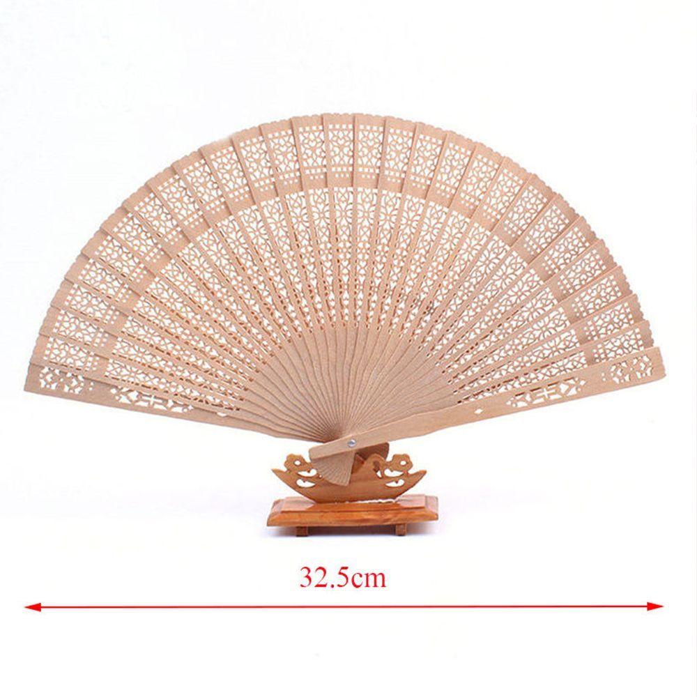 Quạt Xếp Bằng Tre Chạm Khắc Họa Tiết Hoa Cổ Điển Trang Trí Nhà Cửa / Tiệc Cưới