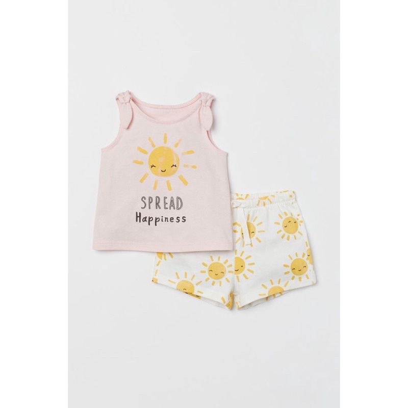 Bộ cánh thun cotton bé gái HM Uk