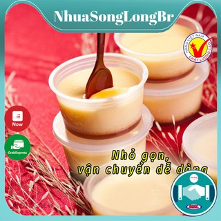 Set 10 hộp nhựa làm caramen,bánh flan, sữa chua, thạch rau câu hình tròn có nắp tái sử dụng_Buôn rẻ 01171