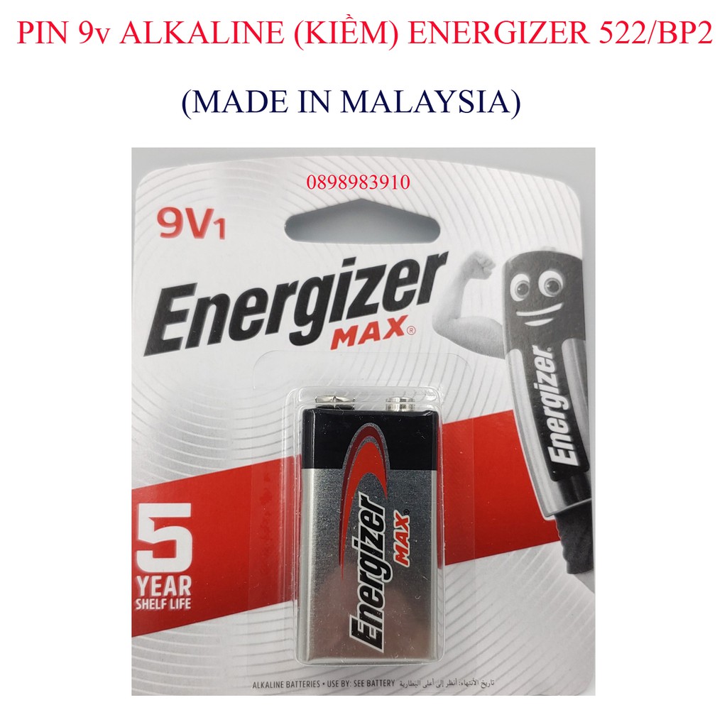 Pin 9v Energizer vì 1 viên 522-BP1 chính hãng