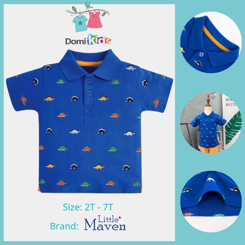 Áo Polo Cho Bé Trai Little Maven - Phông Có Cổ Ngắn Tay Domikids Từ 2-7 Tuổi Phong Cách Âu Mỹ