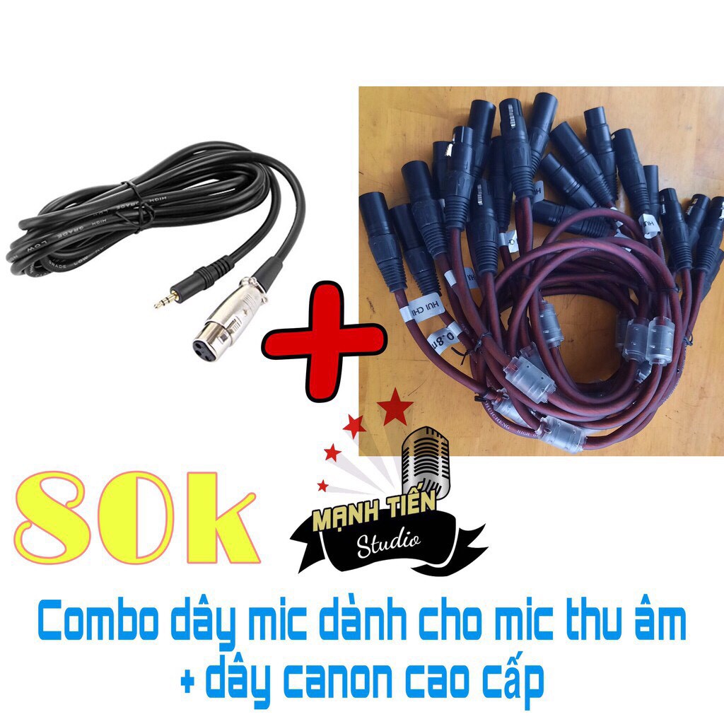 [Mã ELFLASH5 giảm 20K đơn 50K] Combo dây micro dành cho micro thu âm và dây canon cao cấp chống nhiễu - cao cấp