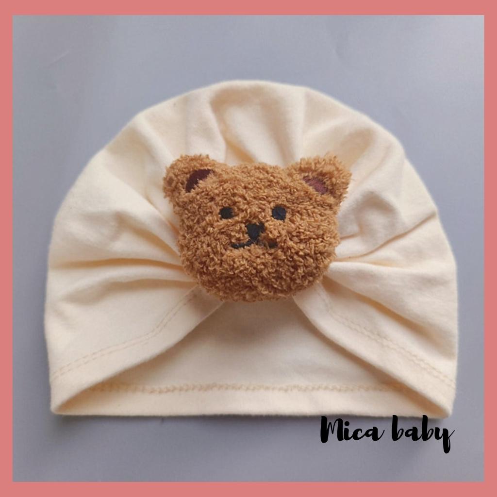 Mũ turban cho bé chất cotton đính hình thú đáng yêu MTB171 Mica baby