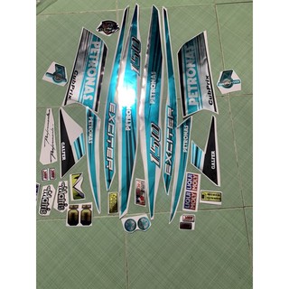 tem exciter 150 petronas xanh ngọc bạc crom