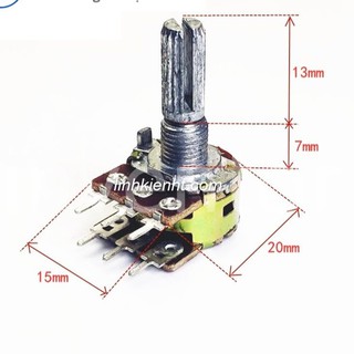 10 CÁI LINH KIỆN  Chiết áp âm thanh đơn và đôi 50K chiều dài cần 20mm chiết áp 50k 20mm