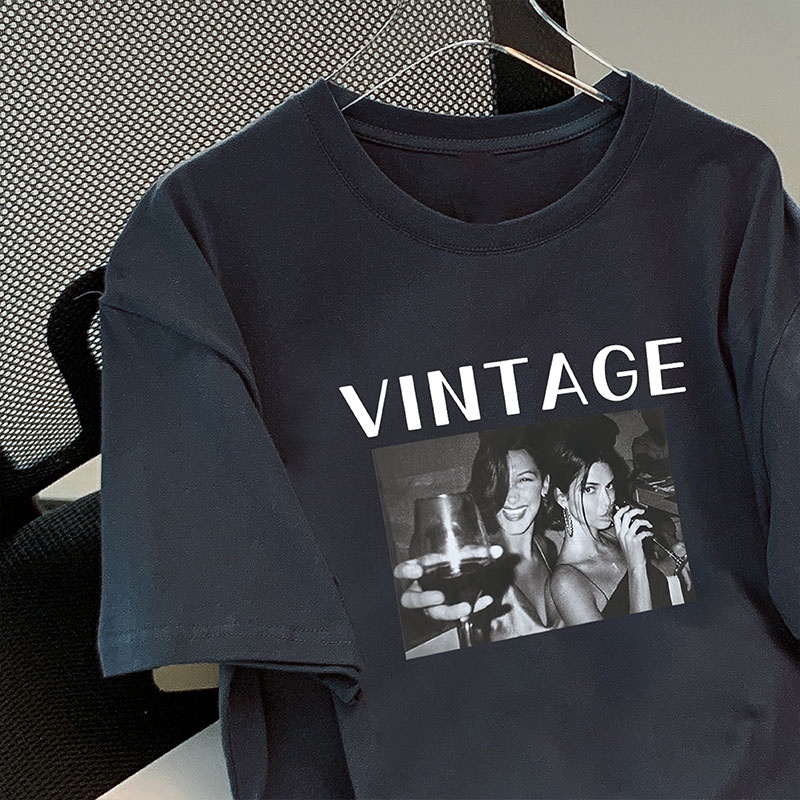 Áo thun HIIXIIVI 100% cotton tay ngắn cổ tròn phong cách Hàn Quốc thời trang mùa hè 2022 cho nữ